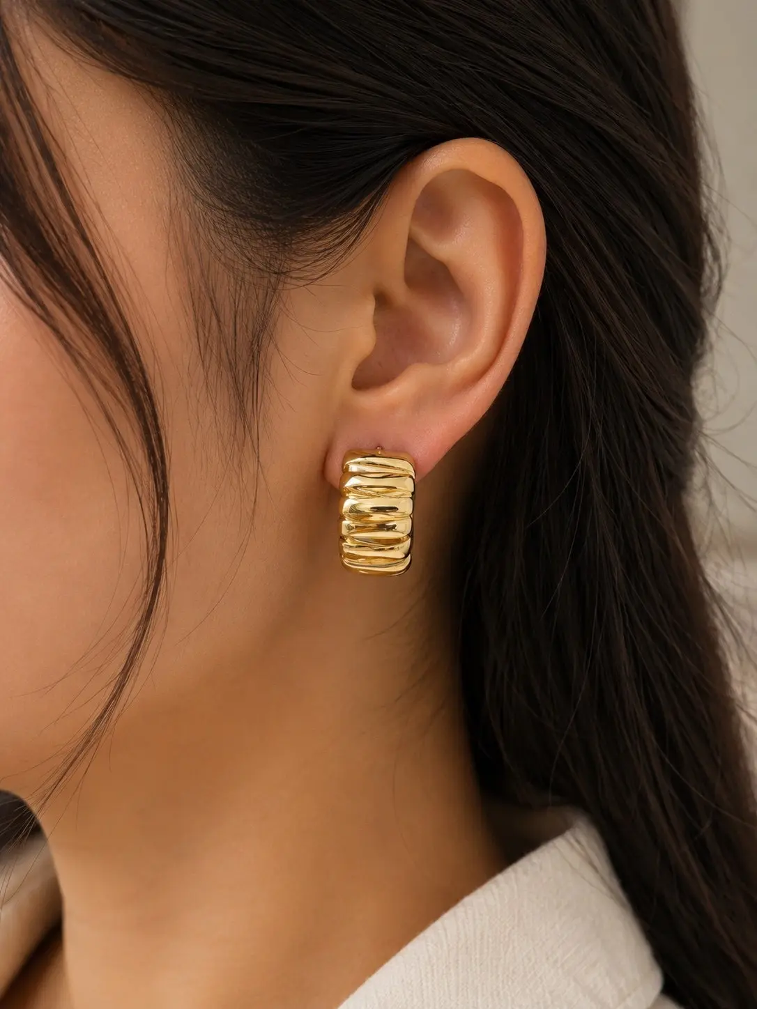 Golden hoop earrings
