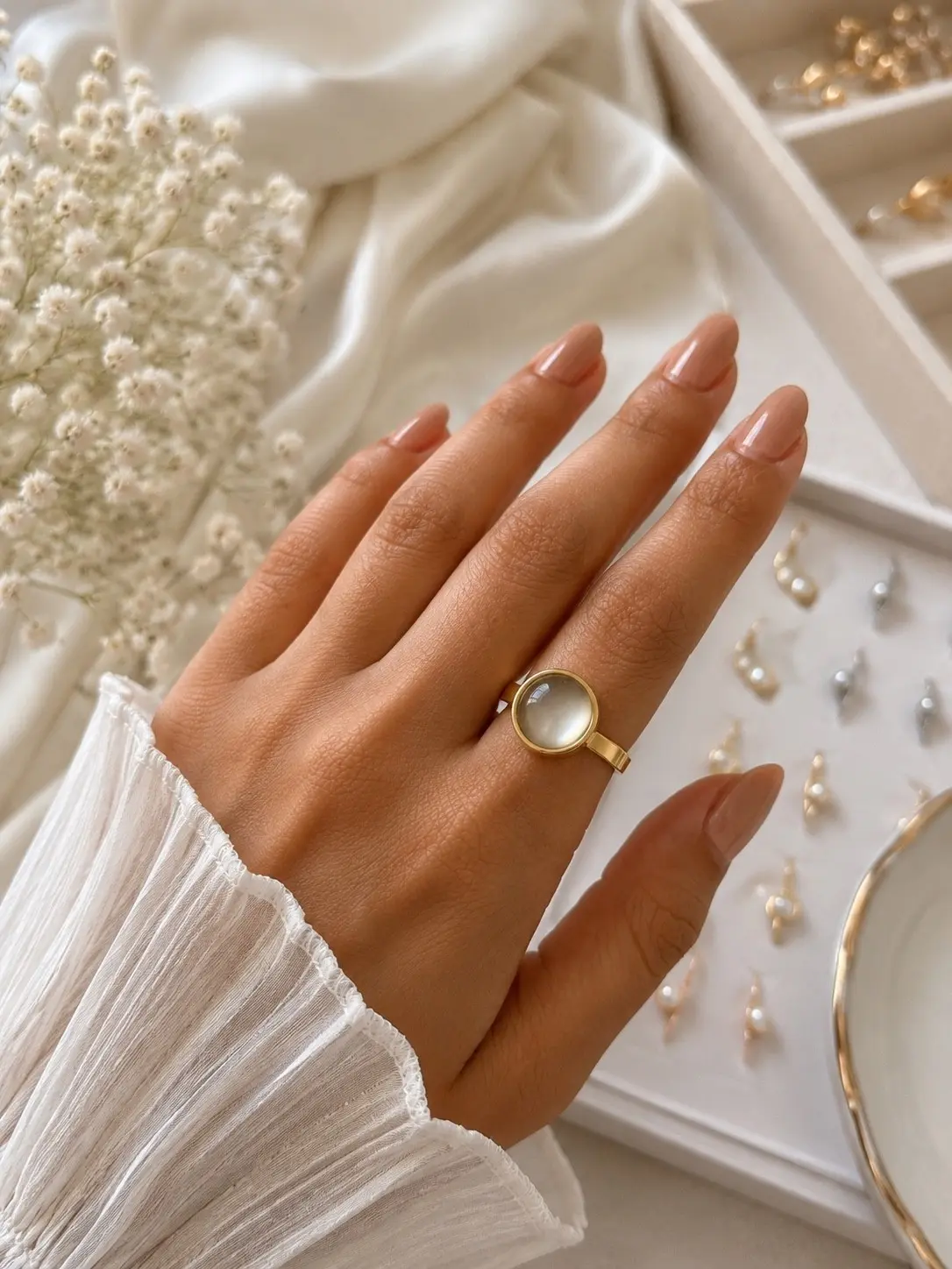 Luna pearl ring