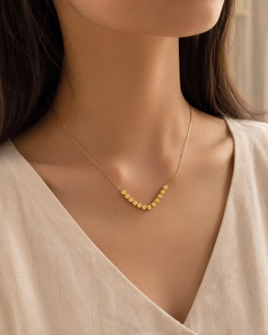 Golden cascade Necklace