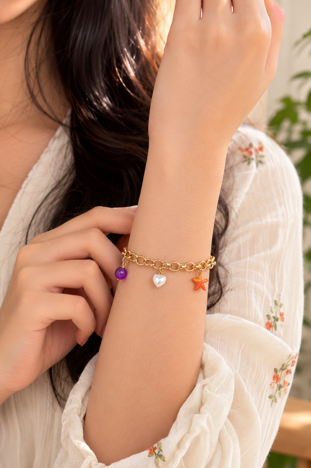 Beach charm barcelet