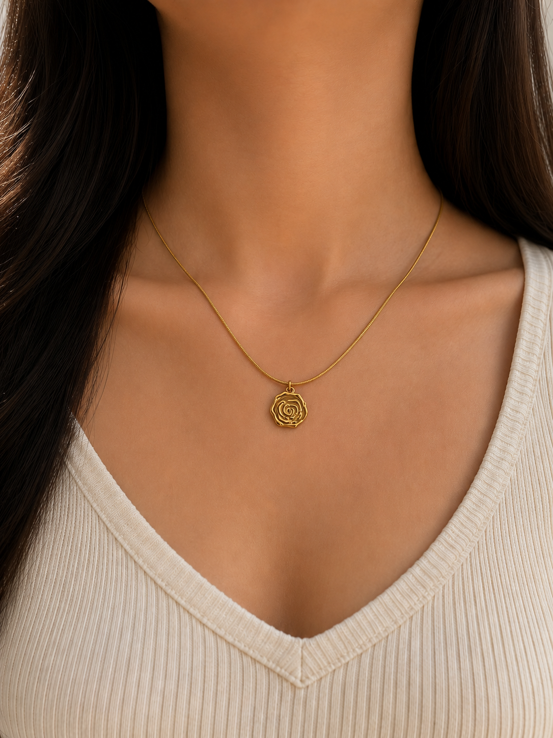 Golden petal pendant