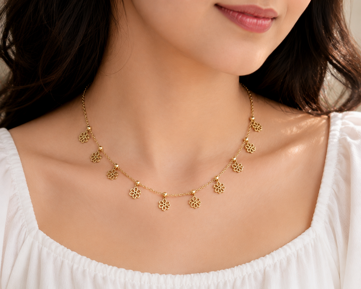 Flora charm necklace