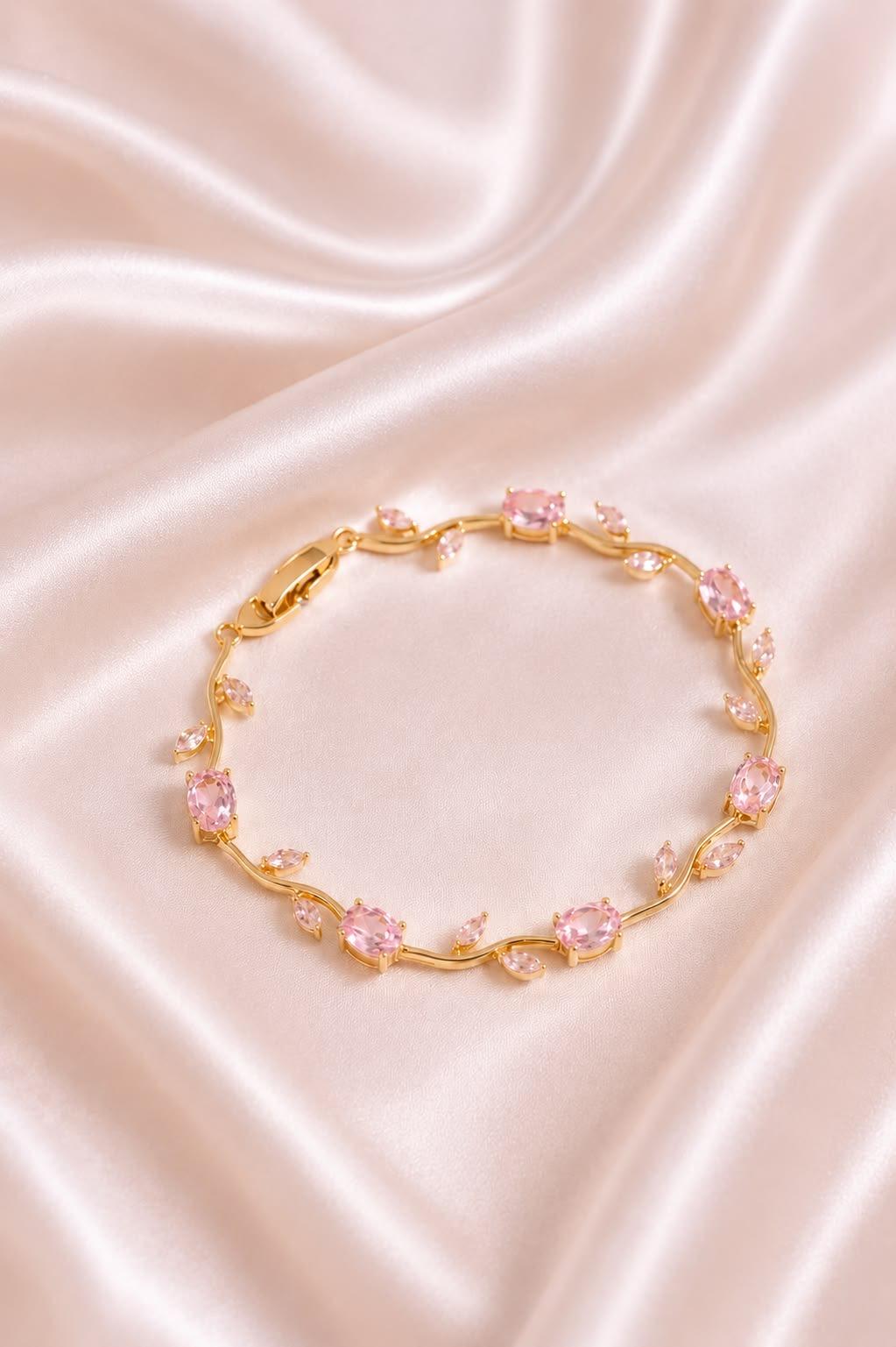 Pink tulip bracelet